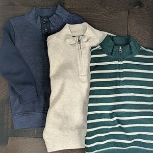 Three Old Navy half zip sweaters